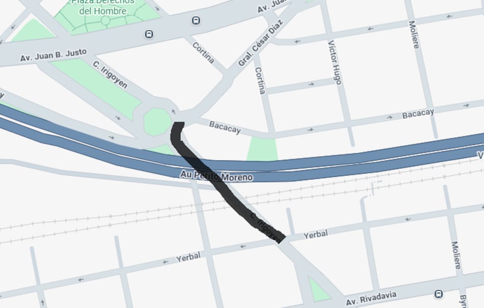 El sector afectado por el nuevo túnel entre Villa Luro y Liniers.