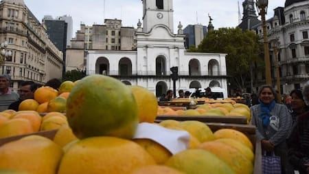 Verdurazo y frutazo en Plaza de Mayo, frutas y verduras