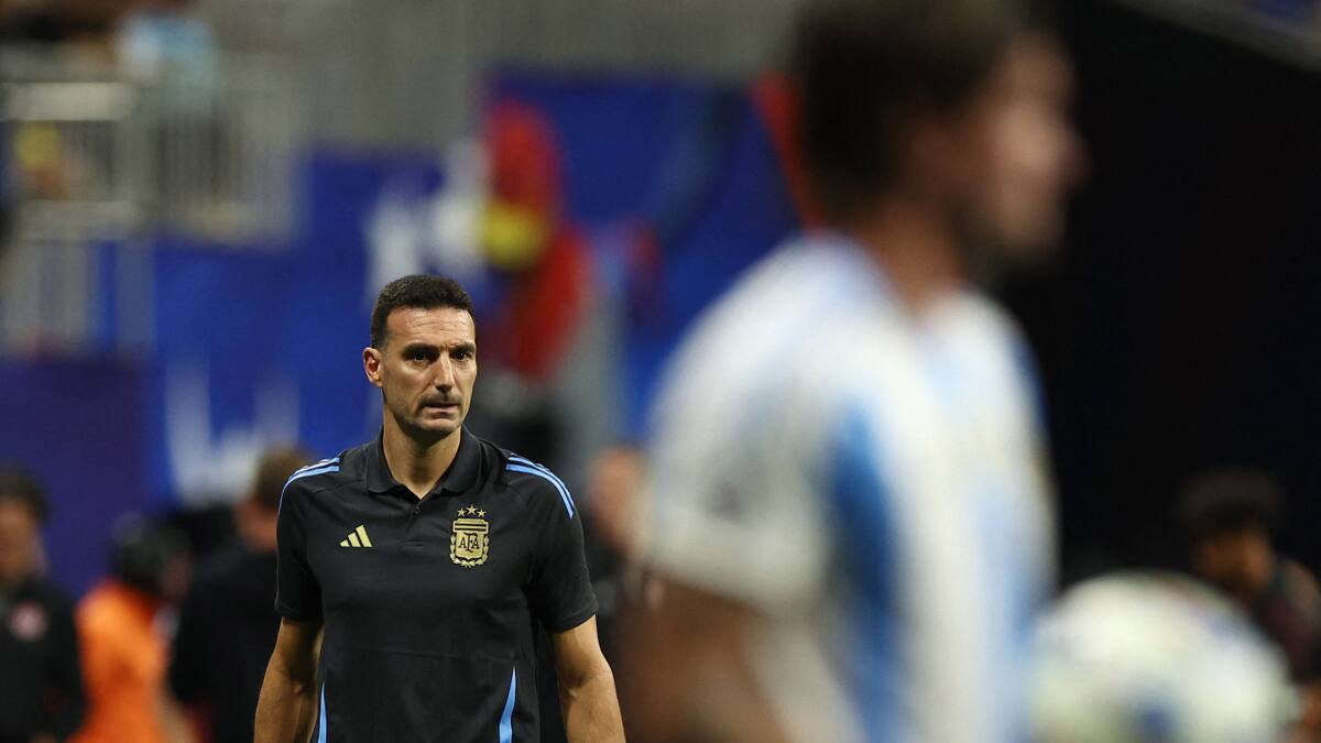 Lionel Scaloni contento con el rendimiento del equipo. Foto: NA