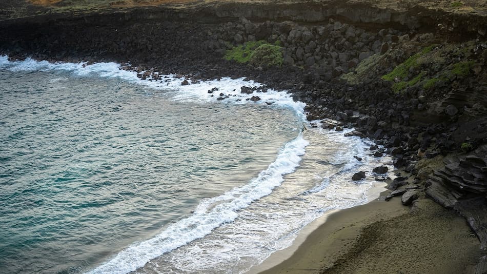 Playas de arena verde.