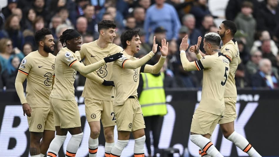 Festejo de Enzo Fernández en el Chelsea por la Premier League. Foto: REUTERS.