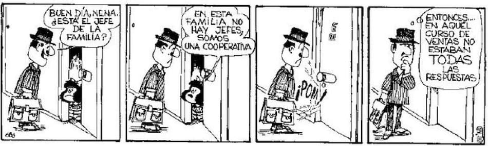 "Una cooperativa", Mafalda. Foto: Quino.