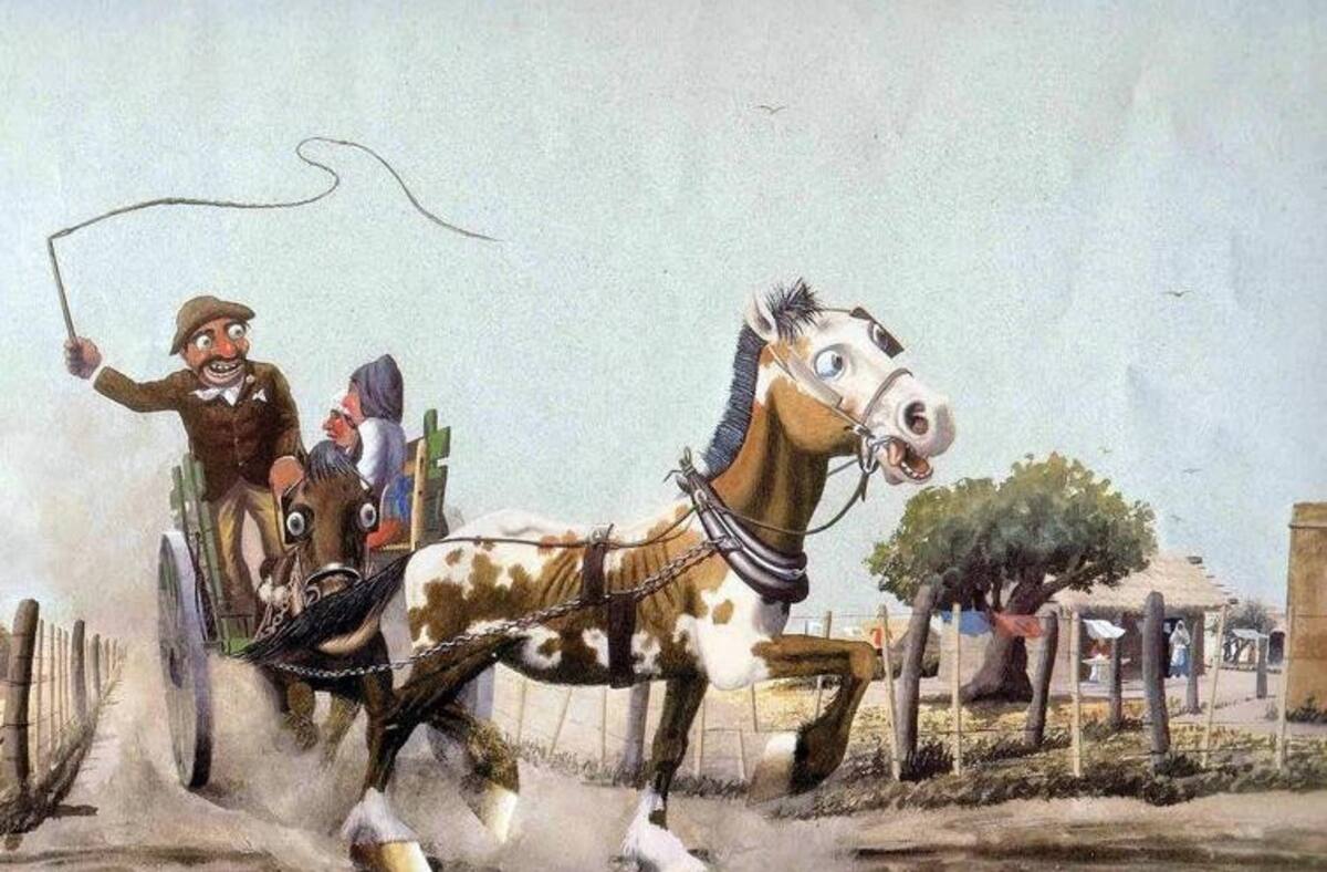 Litografía del almanaque de Alpargatas