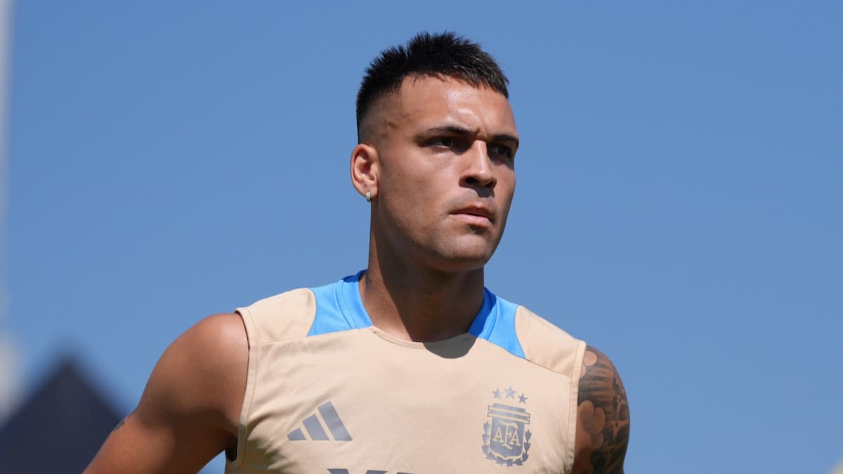 Lautaro Martínez, entrenamiento de la Selección Argentina; Copa América 2024. Foto: X @Argentina