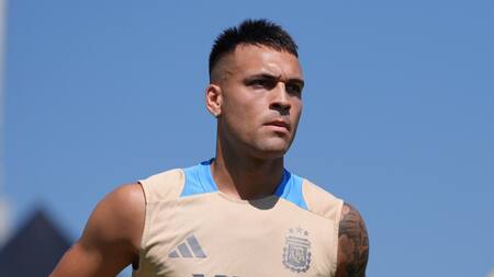 Lautaro Martínez, entrenamiento de la Selección Argentina; Copa América 2024. Foto: X @Argentina