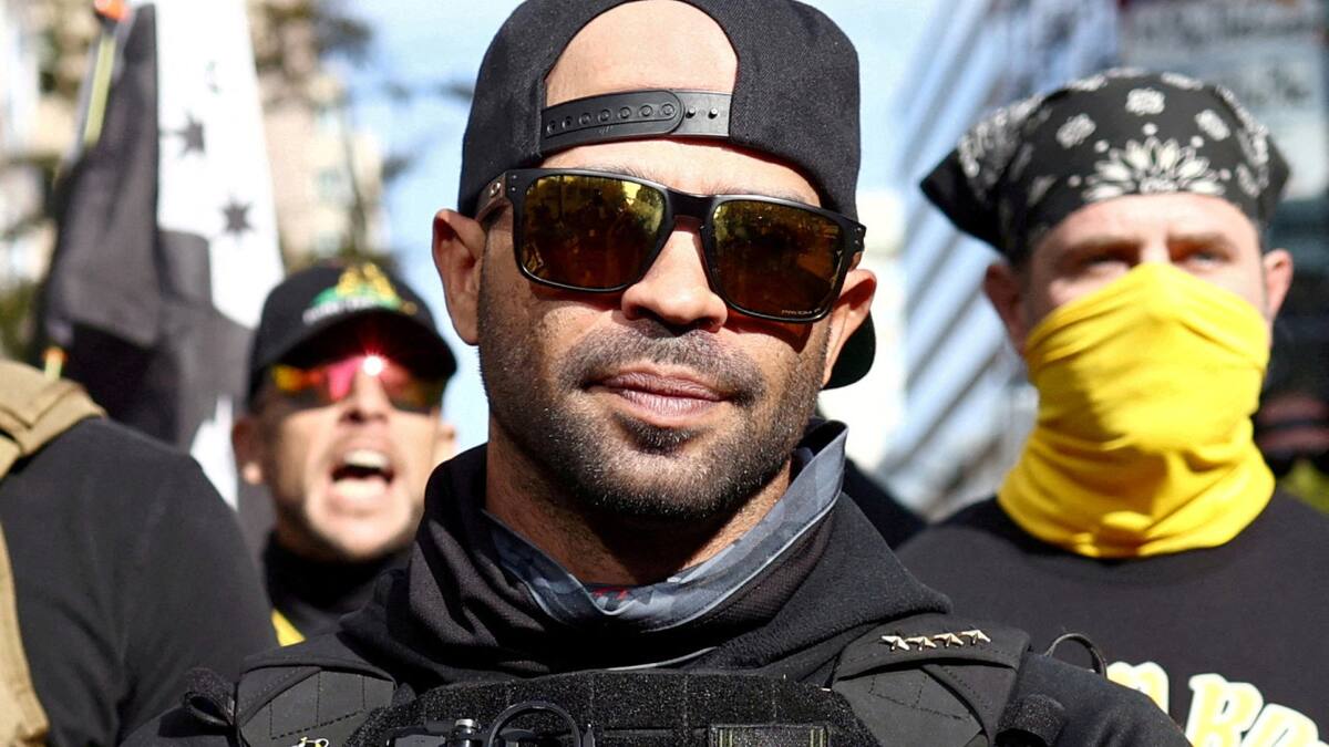Enrique Tarrio, líder de los Proud Boys. Foto: REUTERS.