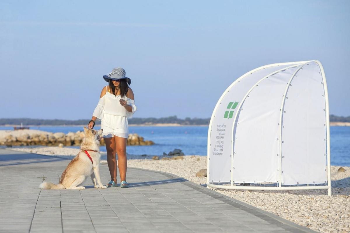 Playa para perros en Fažana, Croacia.