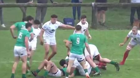 Jugada en la que murió el rugbier Lucas Pierazzoli