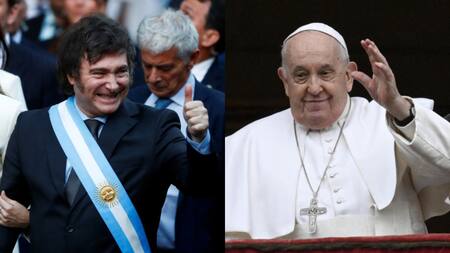 Javier Milei será recibido por el Papa Francisco en el Vaticano. Fotos: Reuters y EFE.