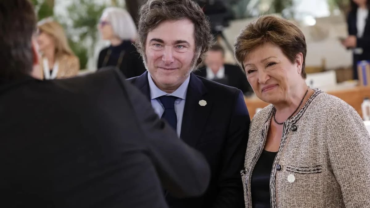Milei junto a Georgieva, titular del FMI.