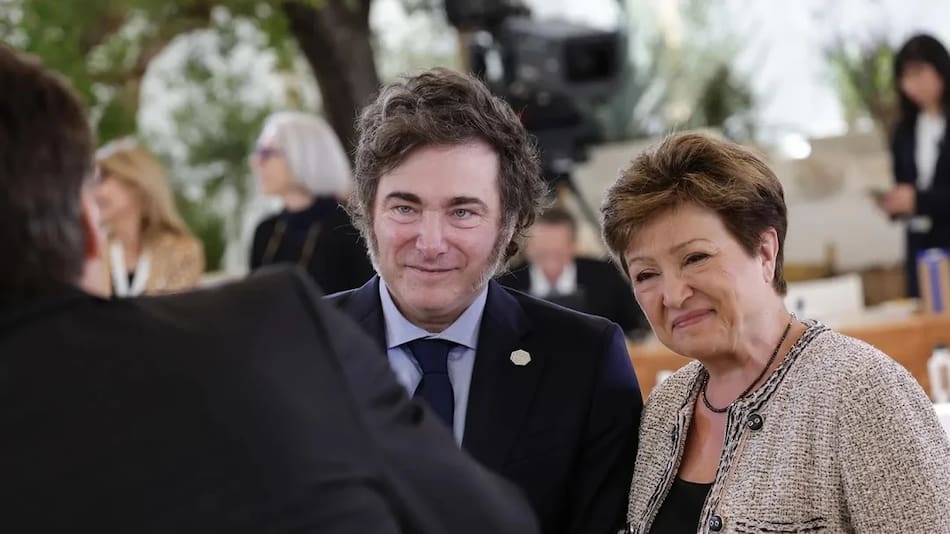 Milei junto a Georgieva, titular del FMI