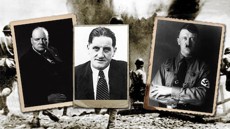 Winston Churchill, Ernst Hanfstaengl y Adolf Hitler, nazis, nazismo