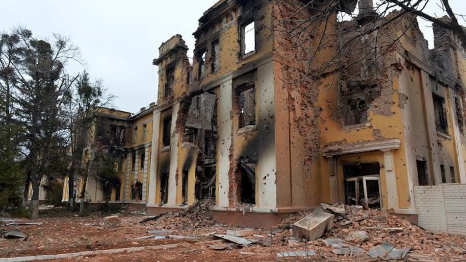 La escuela de Kharkiv tras bombardeo
