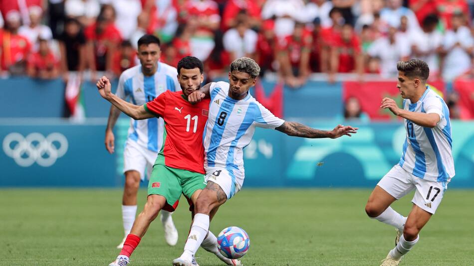Argentina vs Marruecos, en los Juegos Olímpicos de París 2024. Foto. Reuters.
