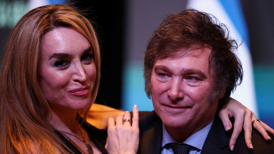 Javier Milei y Fátima Florez. Foto: Reuters.