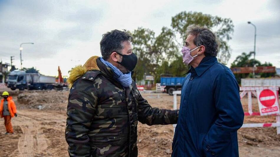 Gabriel Katopodis, ministro de Obras Públicas y Gustavo Menéndez, intendente de Merlo.