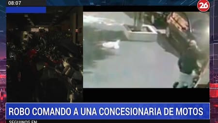 Robo comando en concesionaria de motos en Colegiales, CANAL 26