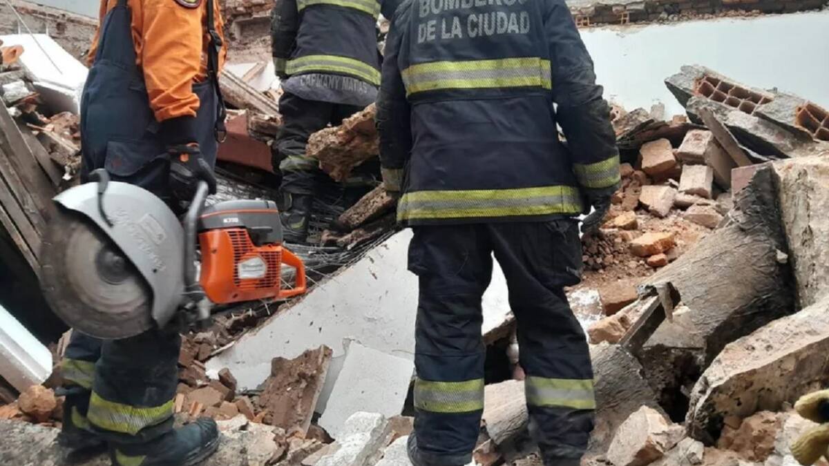 Derrumbe en Belgrano. Foto: NA