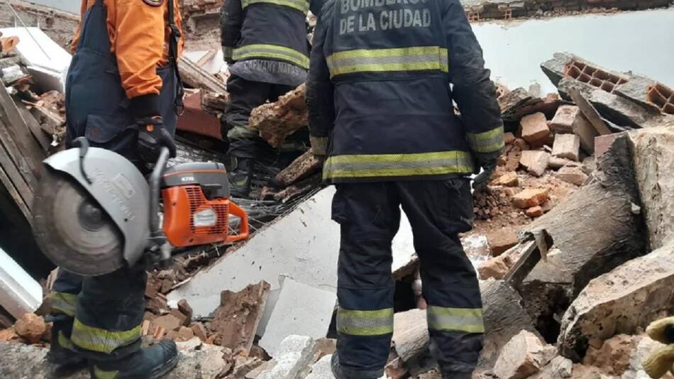 Derrumbe en Belgrano. Foto: NA