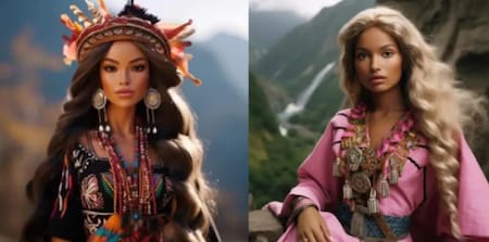 Barbie de Perú y de Ecuador, según la inteligencia artificial. Captura Twitter: @ Midjourney