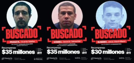 Los delincuentes más buscados por Santa Fe.