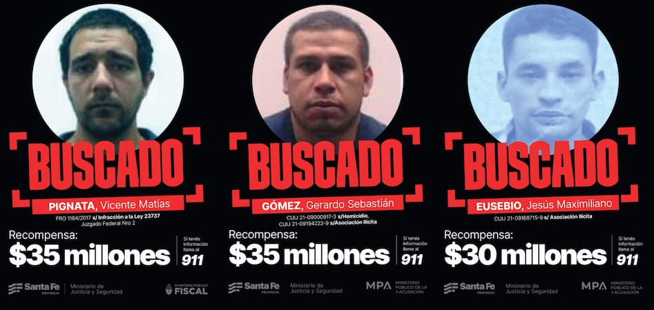 Los delincuentes más buscados por Santa Fe.