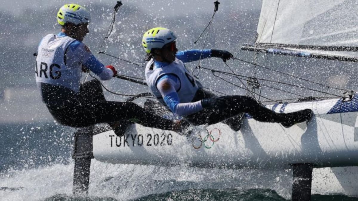 Santiago Lange y Cecilia Carranza, vela, NA