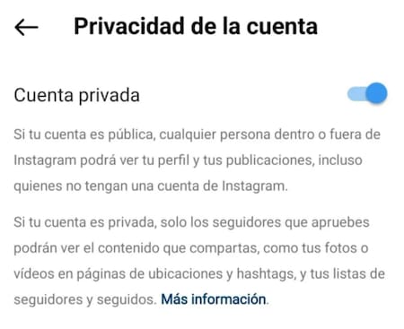 Cómo poner la cuenta de Instagram privada. Foto: NA.