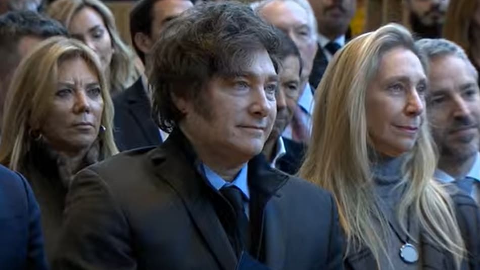 Javier y Karina Milei en la inauguración del nuevo edificio de Corporación América.