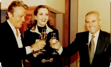 Alain Delon, Teté Coustarot y Fernando Bravo. Foto: Instagram @tetecoustarotoficial.