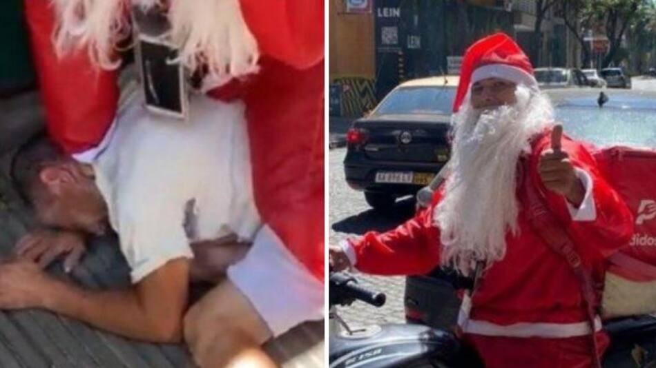 Papá Noel justiciero: atrapó a un ladrón que había robado una cartera