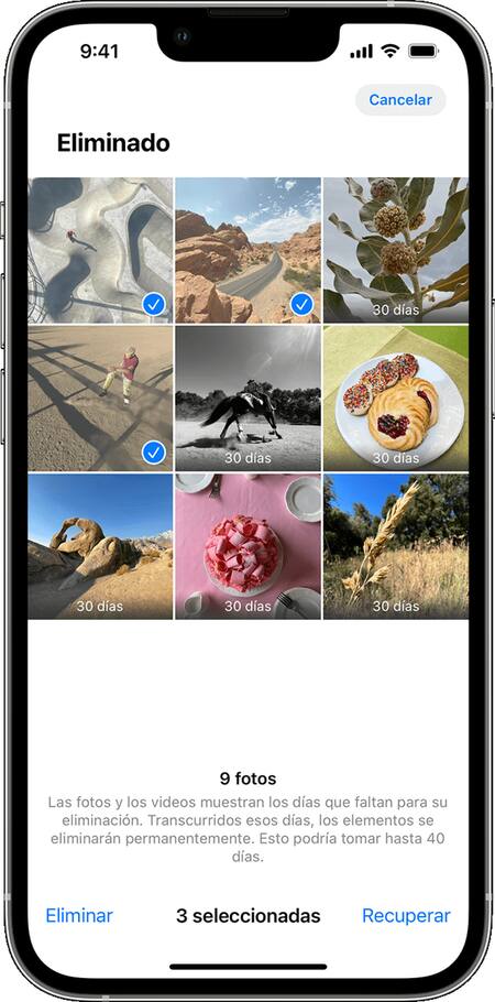 Papelera de IOS. Fuente: Apple