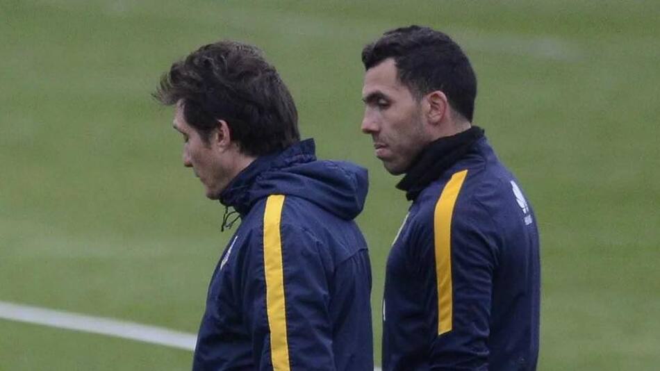 Carlos Tevez y Guillermo Barros Schelotto en Boca