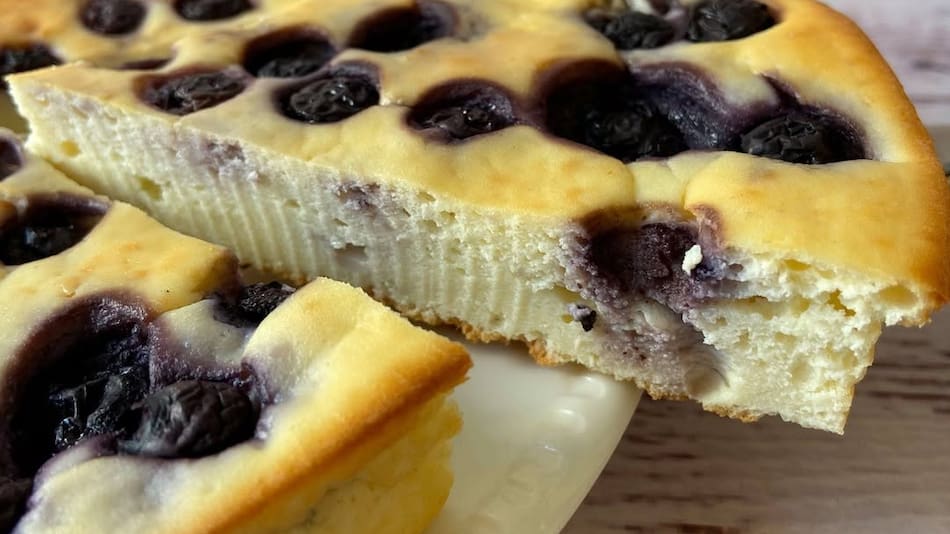 Tarta de yogurt y arándanos