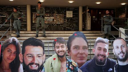 Los seis rehenes israelíes hallados muertos. Foto: Reuters.