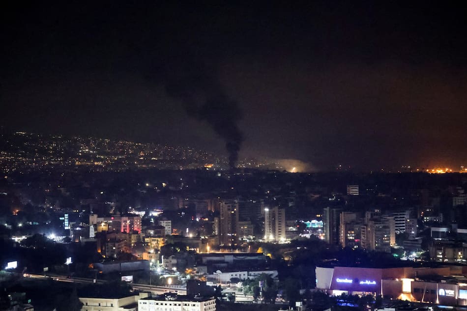 Bombardeo de Israel sobre Beirut, capital del Líbano. Foto: Reuters