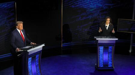 Debate presidencial entre Kamala Harris y Donald Trump. Foto: Reuters.