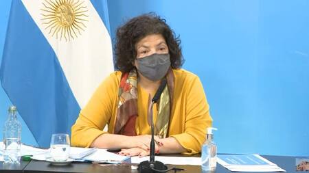Carla Vizzotti en conferencia de prensa, Casa Rosada, foto captura