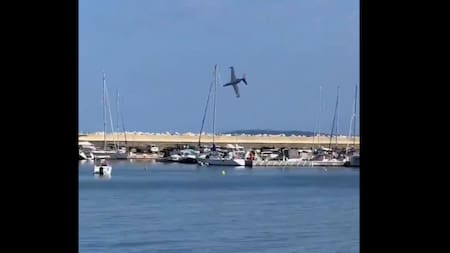Accidente de un avión en Francia que cayó al mar Mediterráneo. Foto: Captura de video.