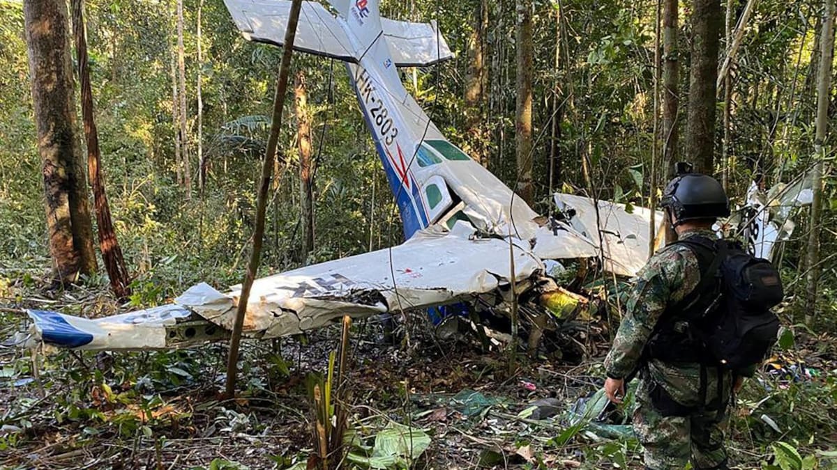 La avioneta estrellada en Guaviare, Colombia. Foto: Reuters.