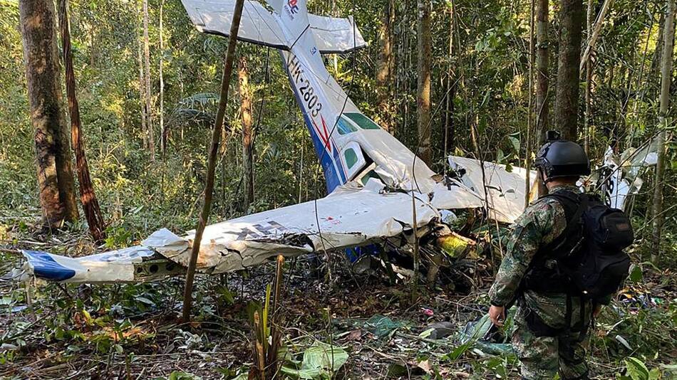 La avioneta estrellada en Guaviare, Colombia. Foto: Reuters.