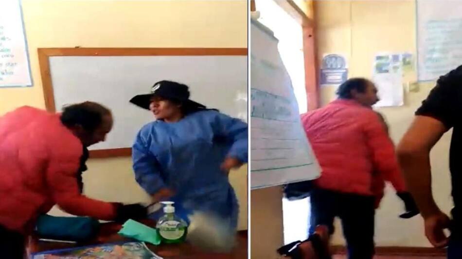 Ataque a una enfermera en Perú. Foto: captura video