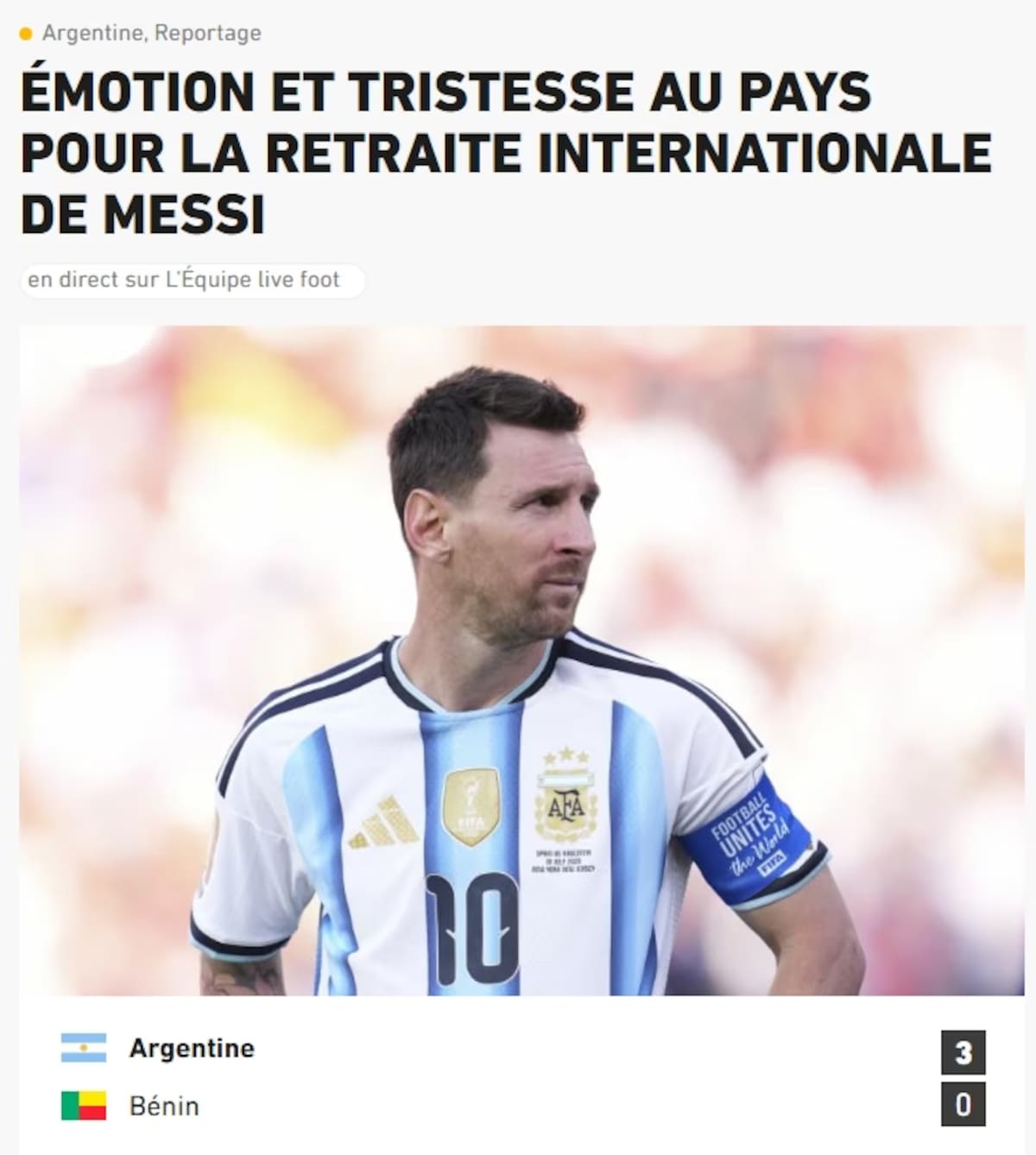Reacción de los diarios del mundo ante la despedida de Messi de la Selección.