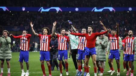 Festejo del Atlético de Madrid ante el Inter por la Champions League. Foto: REUTERS.