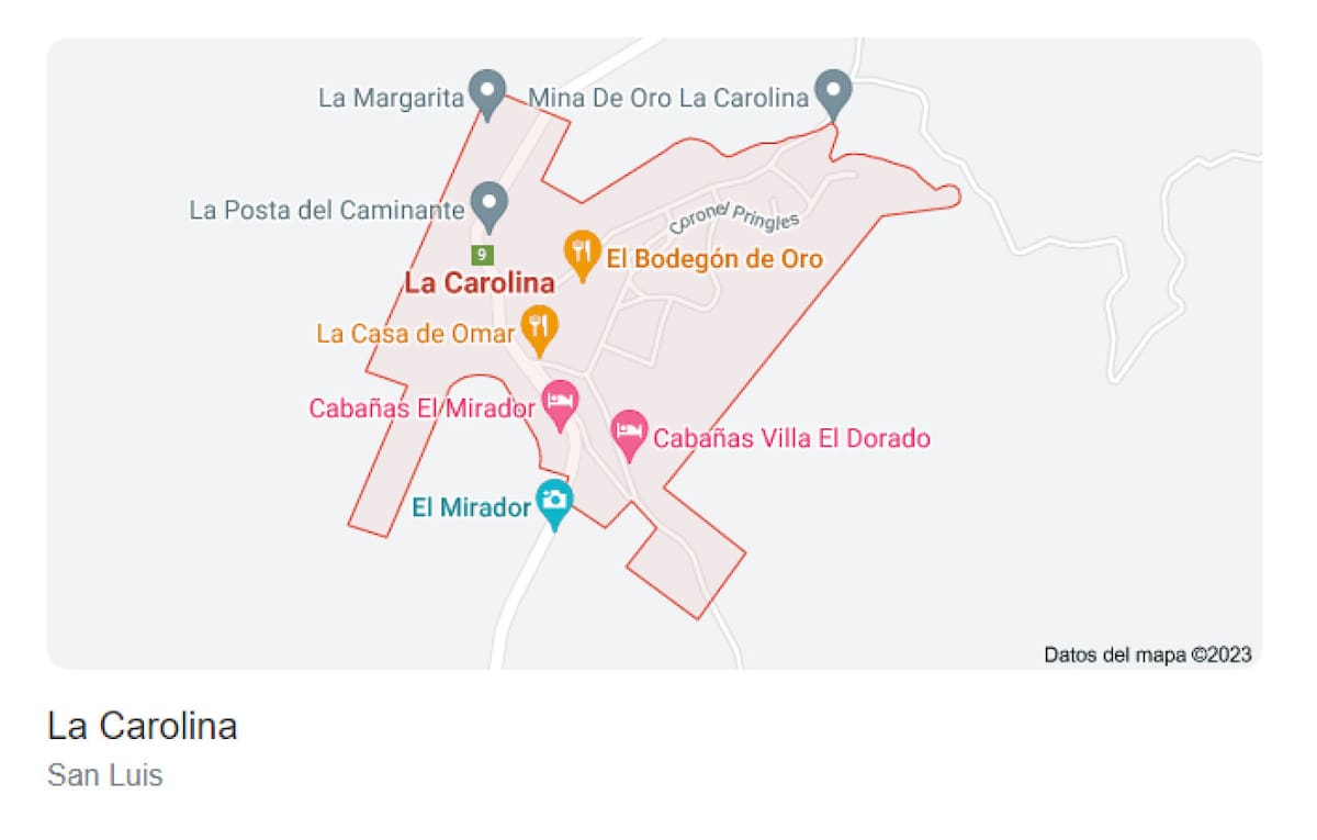 Localidad de La Carolina. Foto: Google Maps.