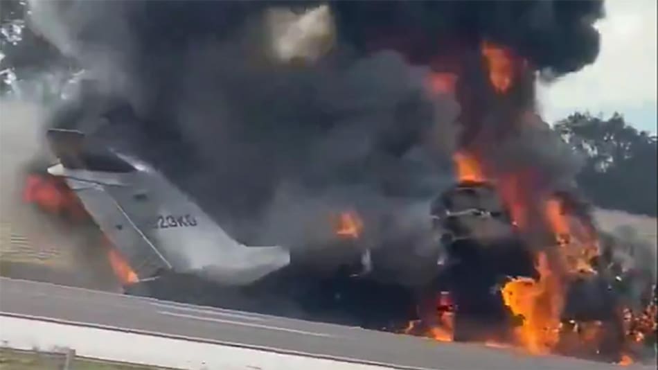 Impactante accidente aéreo. Foto: Télam