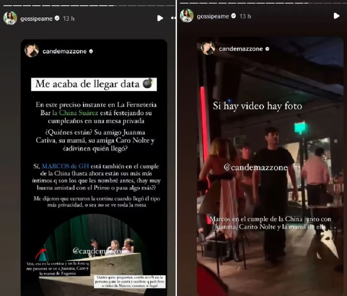 Marcos Ginocchio en el cumpleaños de la China Suarez.