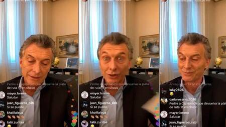 Videoconferencia de Macri en Instagram