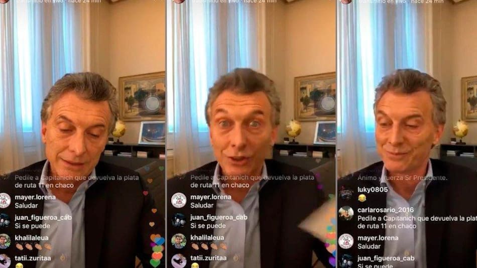 Videoconferencia de Macri en Instagram
