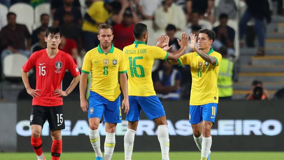 Partido amistoso: Festejo de Brasil ante Corea del Sur, REUTERS